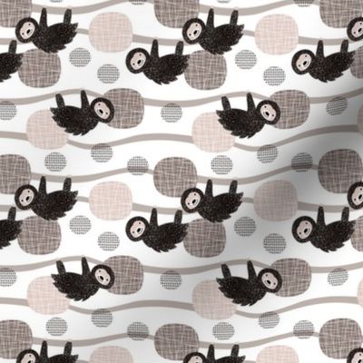 Adorable little baby sloth print jungle trees pura vida collection gender neutral beige black and white XS