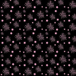 New_Year_Fabric Pink Fireworks