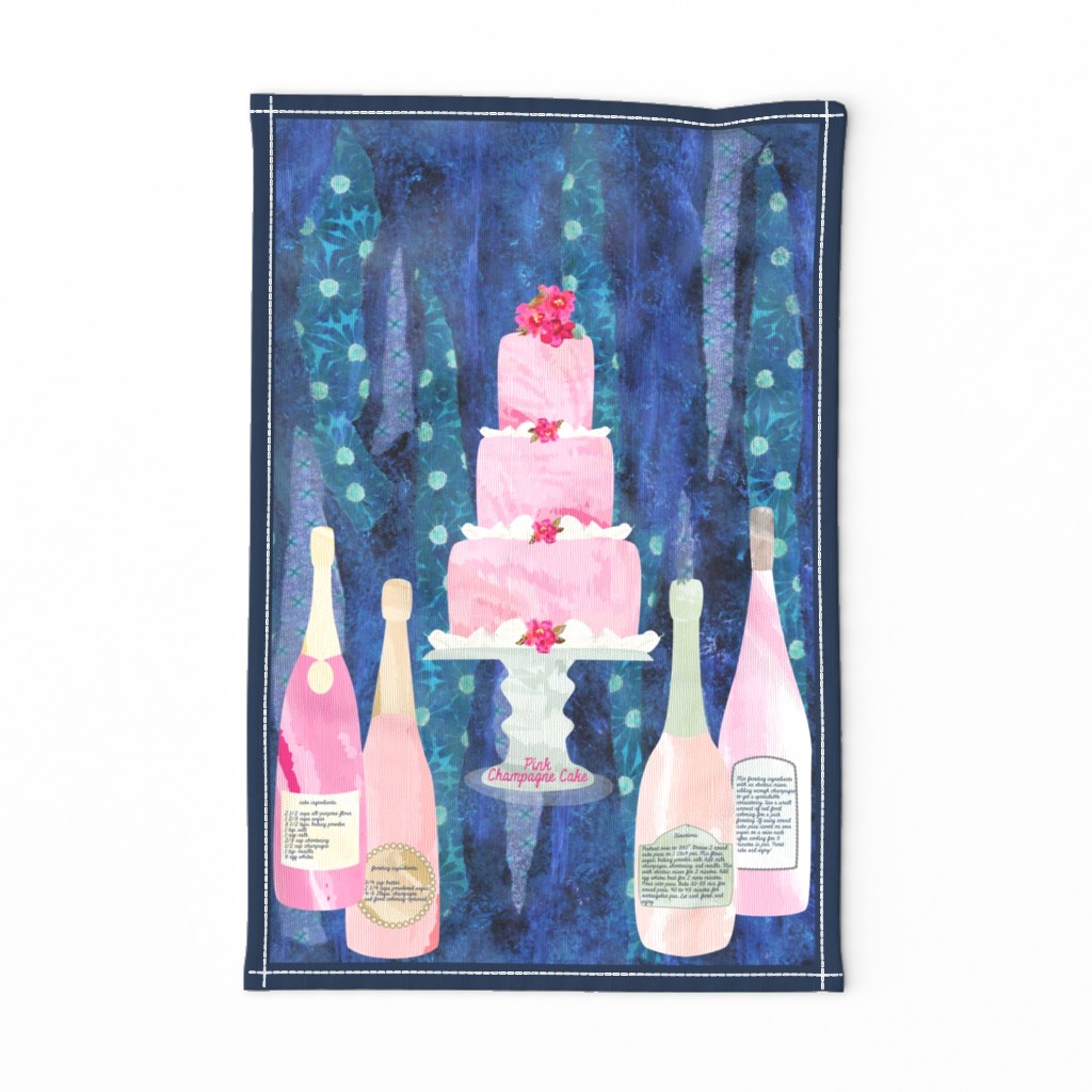 Pink Champagne Tea Towel