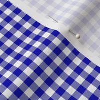 cobalt blue and white gingham, 1/4" squares 