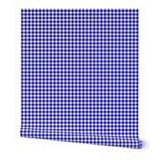 cobalt blue and white gingham, 1/4" squares 