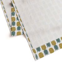 gold glitter pineapples – gold and jungle green on white, medium. pineapples faux gold imitation tropical white background hot summer fruits shimmering metal effect texture fabric wallpaper giftwrap