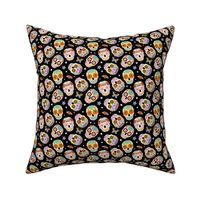 sugar skulls - black, mini