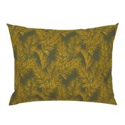 gold glitter palm leaves - olive, mini