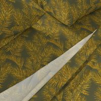 gold glitter palm leaves - olive, mini