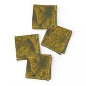 gold glitter palm leaves - olive, mini