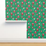 Origami decoration stars seasonal geometric december holiday and santa claus print design red green SMALL