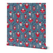 Origami decoration stars seasonal geometric december holiday and santa claus print design red blue SMALL