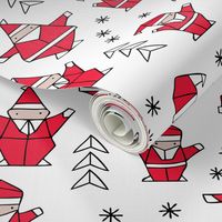 Origami decoration stars seasonal geometric december holiday and santa claus print design red black and white SMALL