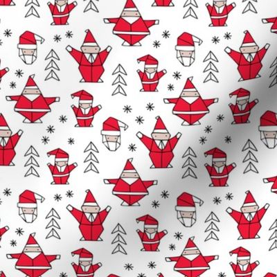 Origami decoration stars seasonal geometric december holiday and santa claus print design red black and white SMALL