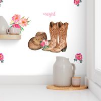 4" Cowgirl Floral Boots & Hat