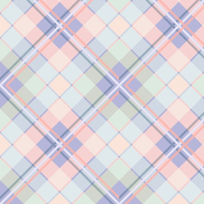 Plaid in Peach and Shadowed Lavender