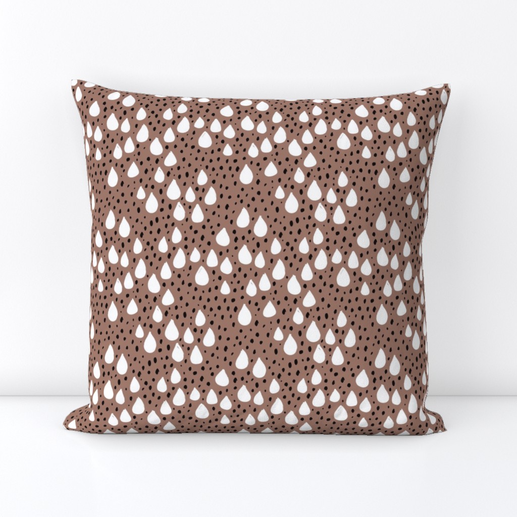 Abstract love and rain drops and dots geometric memphis style design winter fall ice brown snow