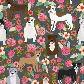 pitbull florals flowers dog pitbull terrier dogs dog fabric cute dog dogs pitbull florals 