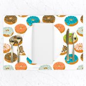 donuts doughnuts print boys gender neutral donut food print novelty fabric