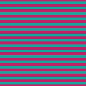 Horizontal Stripes - pink & turquoise