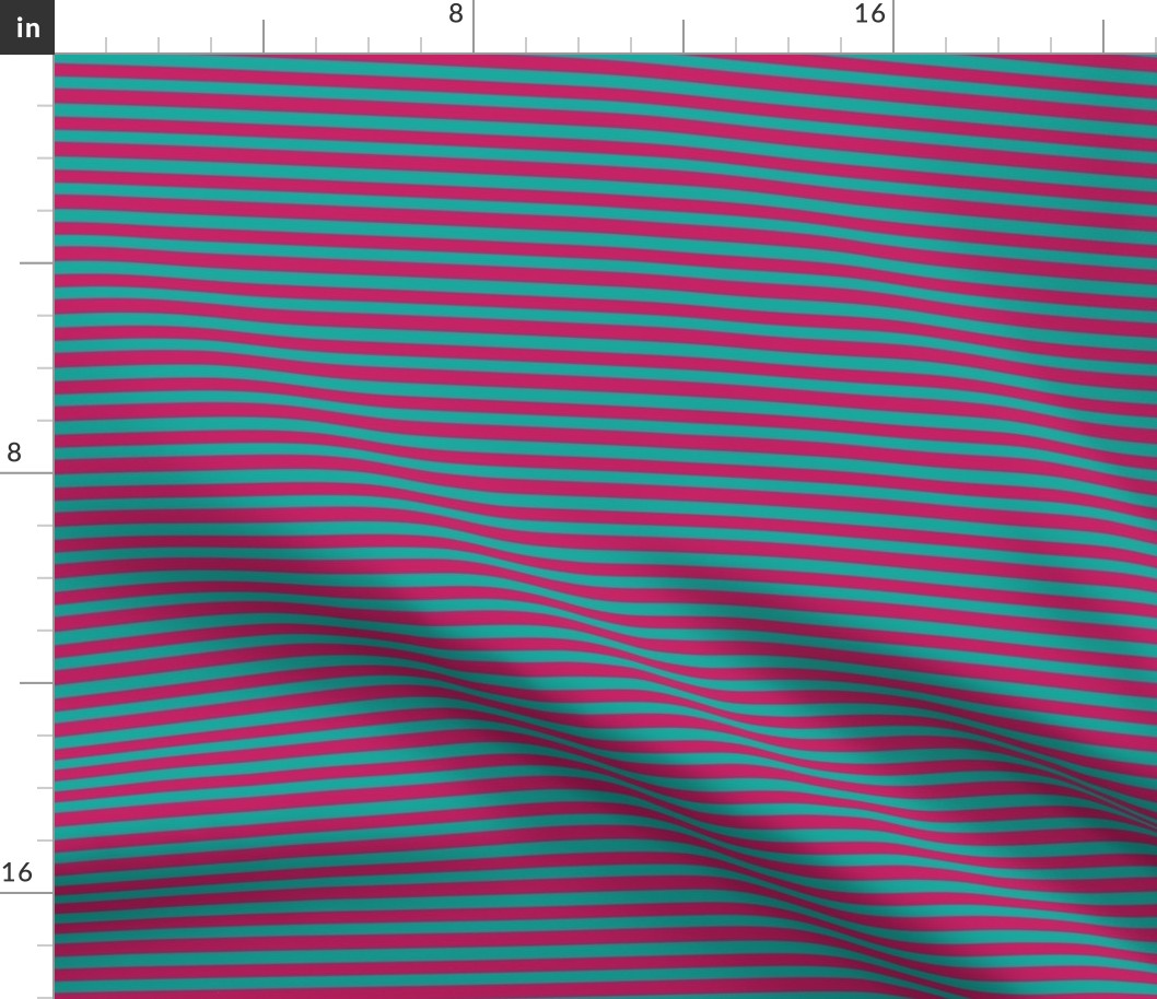 Horizontal Stripes - pink & turquoise