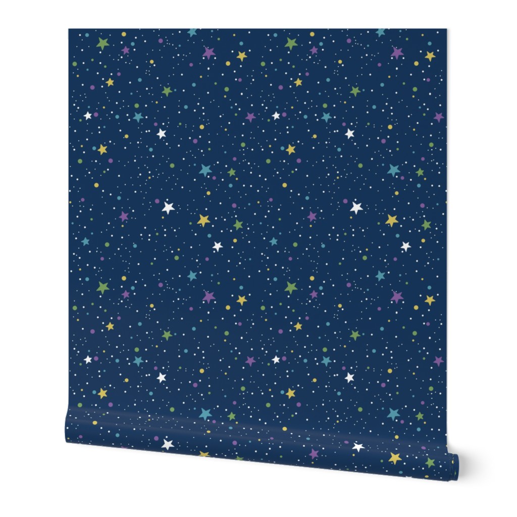 Starry Space on Blue