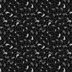 Busy Black Paisley