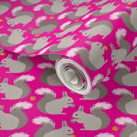 Squirrels (on hot pink)