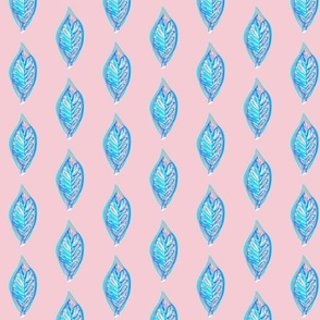 Bubblegum Pink & Baby Blue Leaves