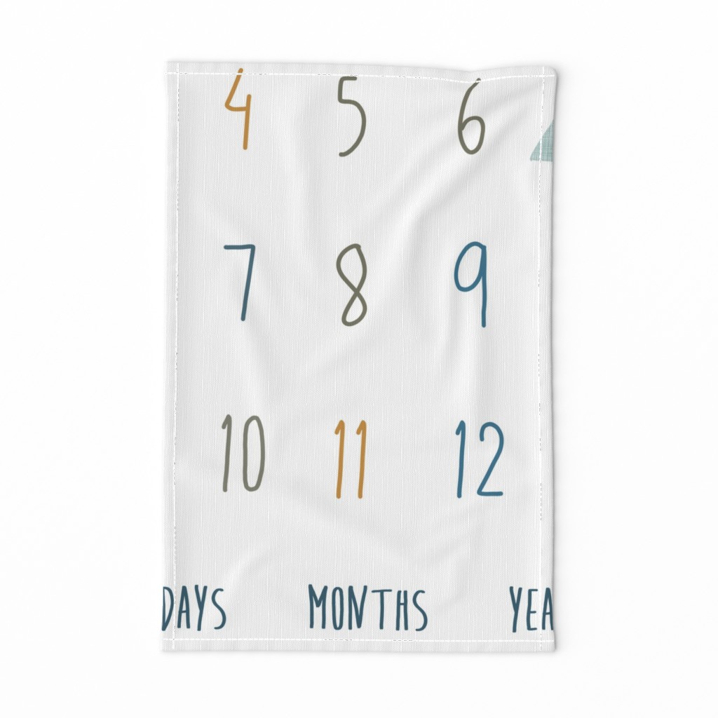 Adventure Awaits- 54" x36" Monthly Baby Blanket (earth)