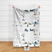 Adventure Awaits- 54" x36" Monthly Baby Blanket (earth)