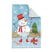 Tea Towel-Snowman-Top Hat