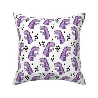 dinosaurs // purple and white dino dinosaurs kids baby purple medium 