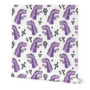 dinosaurs // purple and white dino dinosaurs kids baby purple medium 