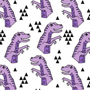 dinosaurs // purple and white dino dinosaurs kids baby purple medium 