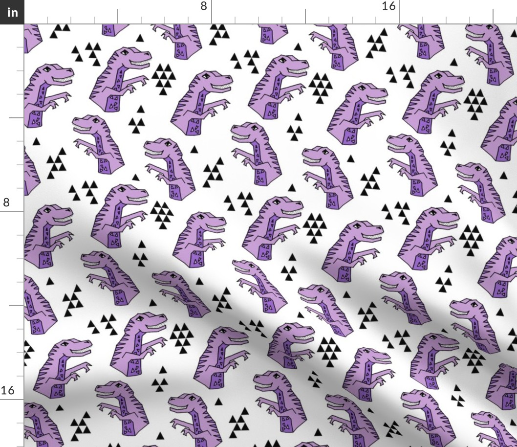 dinosaurs // purple and white dino dinosaurs kids baby purple medium 