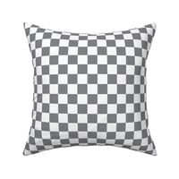 16-12J Retro Vintage 50s Check || Gray Grey White Squares Geometric _Miss Chiff Designs 