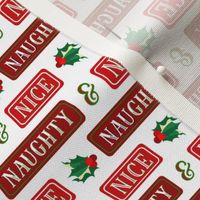 Christmas Naughty and Nice Santa List - Red White