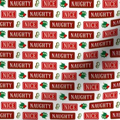 Christmas Naughty and Nice Santa List - Red White