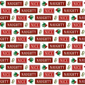 Christmas Naughty and Nice Santa List - Red White