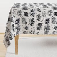 Poultry Envy White Black Toile 