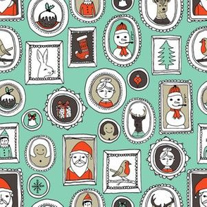 christmas portraits // green and red christmas fabric cute 