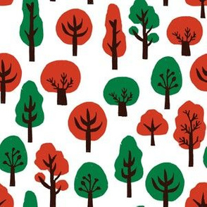 christmas trees // green fir tree forest christmas trees andrea lauren fabric