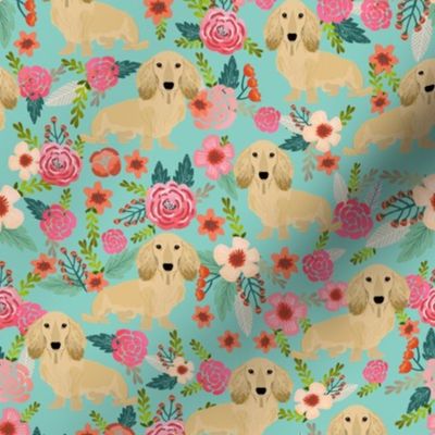 doxie  flowers florals dachshund dachshunds fabric dog cute pet dog fabric for baby leggings cute girls sweet flowers