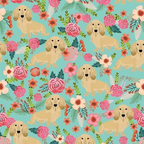 doxie  flowers florals dachshund dachshunds fabric dog cute pet dog fabric for baby leggings cute girls sweet flowers