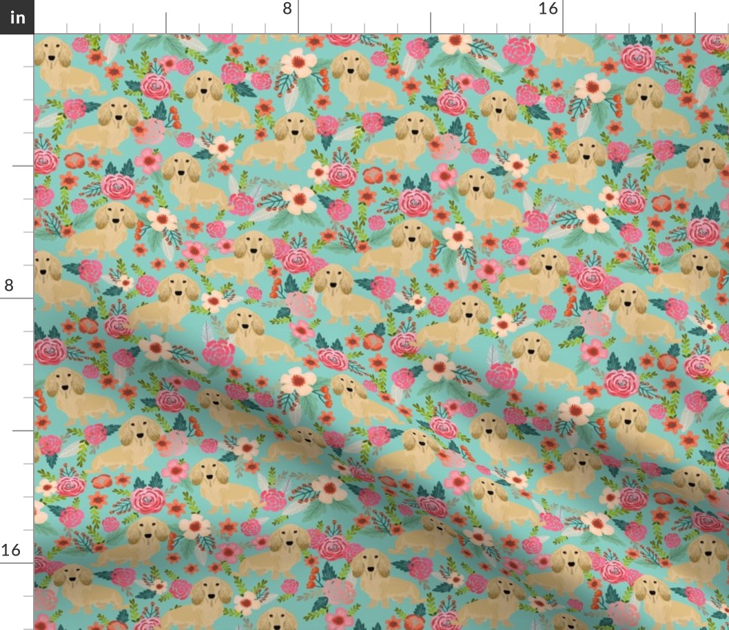 doxie  flowers florals dachshund dachshunds fabric dog cute pet dog fabric for baby leggings cute girls sweet flowers