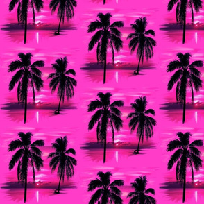 Modern Tropical Palm Trees ~ Reflection on Pink! 