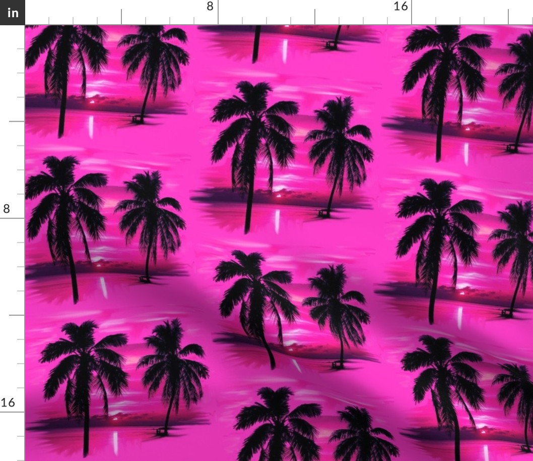 Modern Tropical Palm Trees ~ Reflection on Pink! 