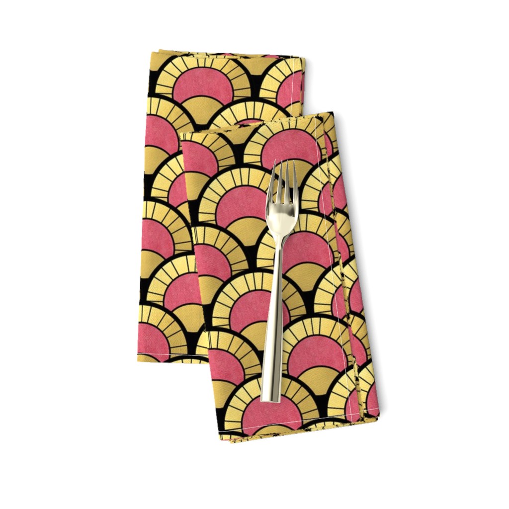 All the Gatsby you Need Pink and Gold Art Deco Fan Pattern