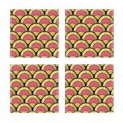 All the Gatsby you Need Pink and Gold Art Deco Fan Pattern