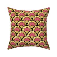 All the Gatsby you Need Pink and Gold Art Deco Fan Pattern