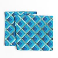 Flowing Blue and Brown Ombré Art Deco Pattern