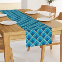 Flowing Blue and Brown Ombré Art Deco Pattern