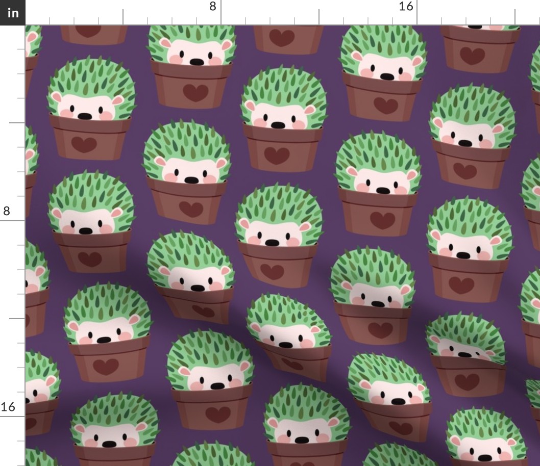 Large Cactus-Hedgehog (dark purple)